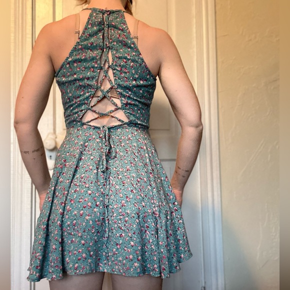 NWOT Charlotte Russe Teal Floral Sundress SIZE S - Picture 7 of 10